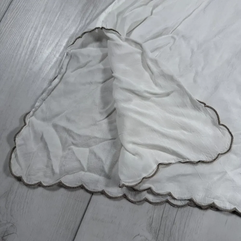 Johnny Was Tunic Blouse Womens Large White Lace Embroidered Sheer Boho Top - Picture 7 of 16